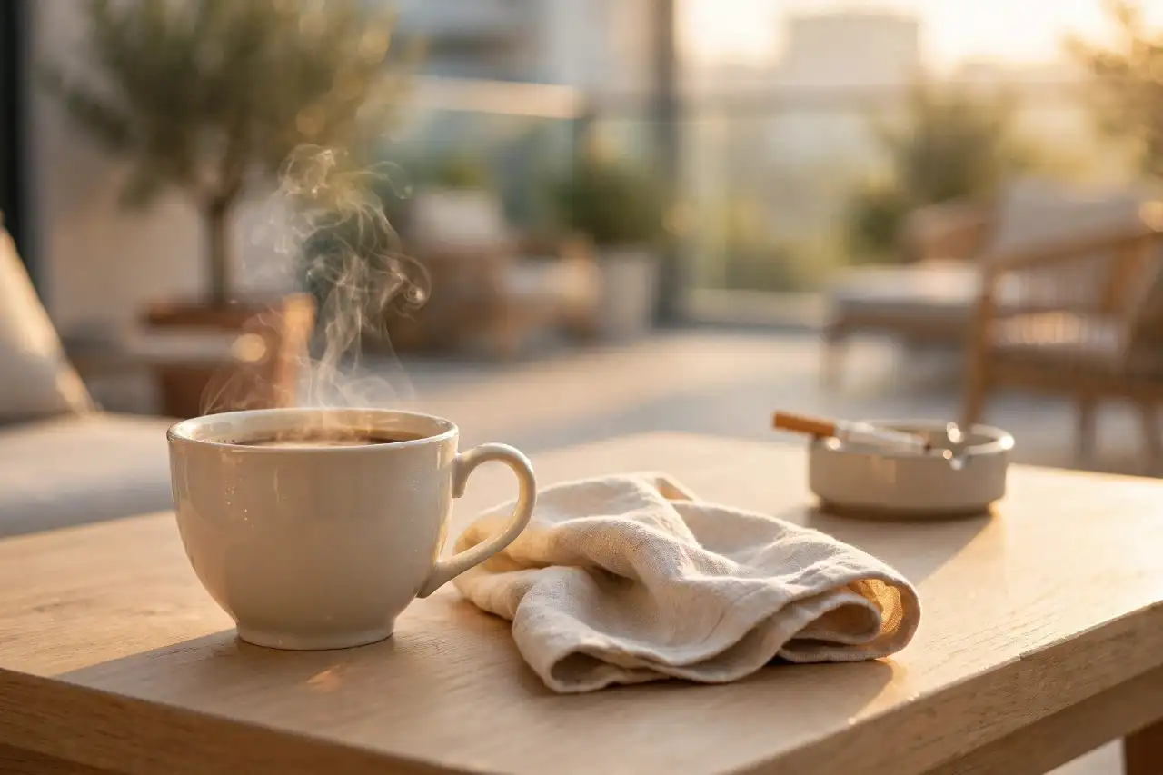 Arrêter de fumer par hypnose dans le Cotentin — le rituel de la tasse de café